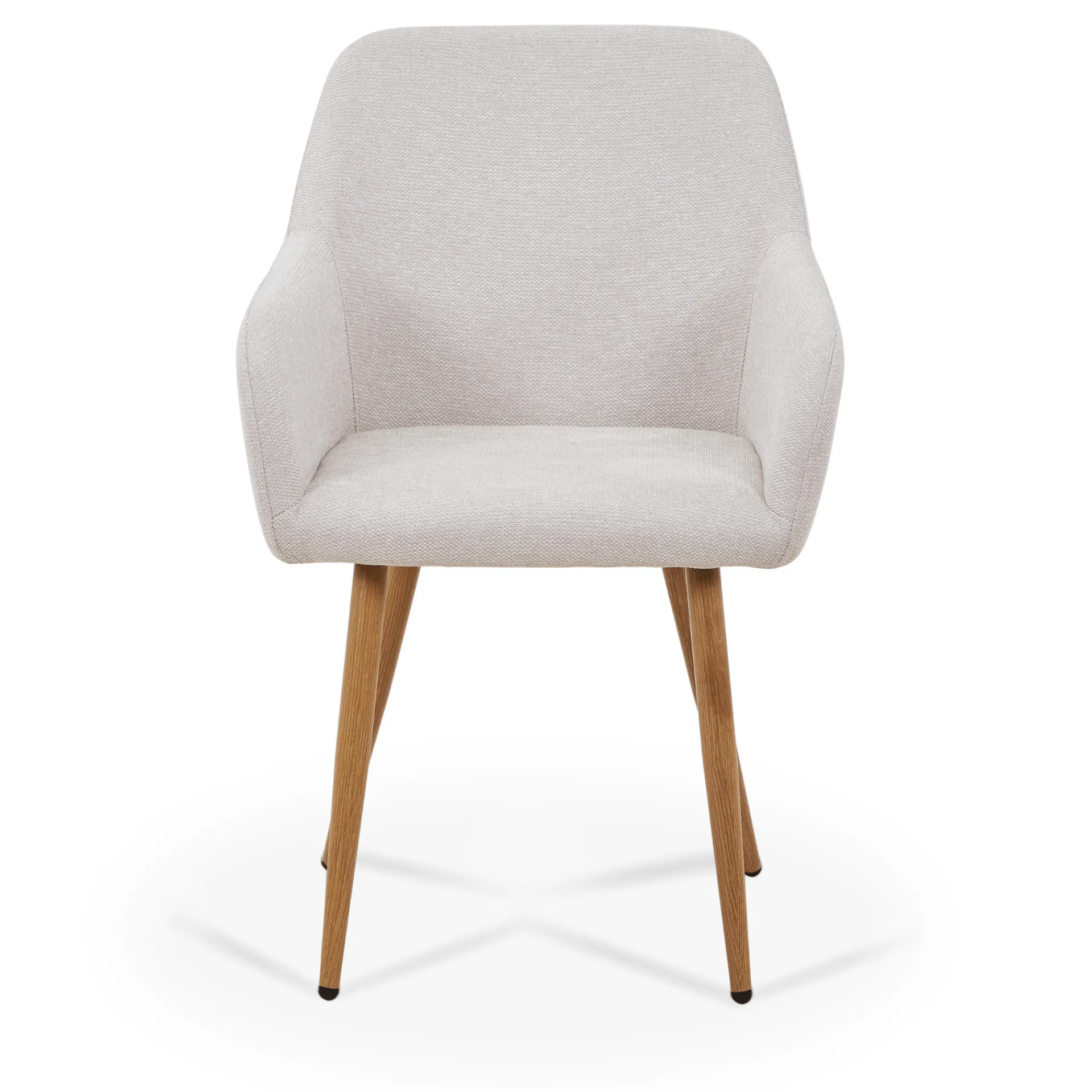 Outlet Nimara Jenna spisebordstol - beige tekstil med egelook