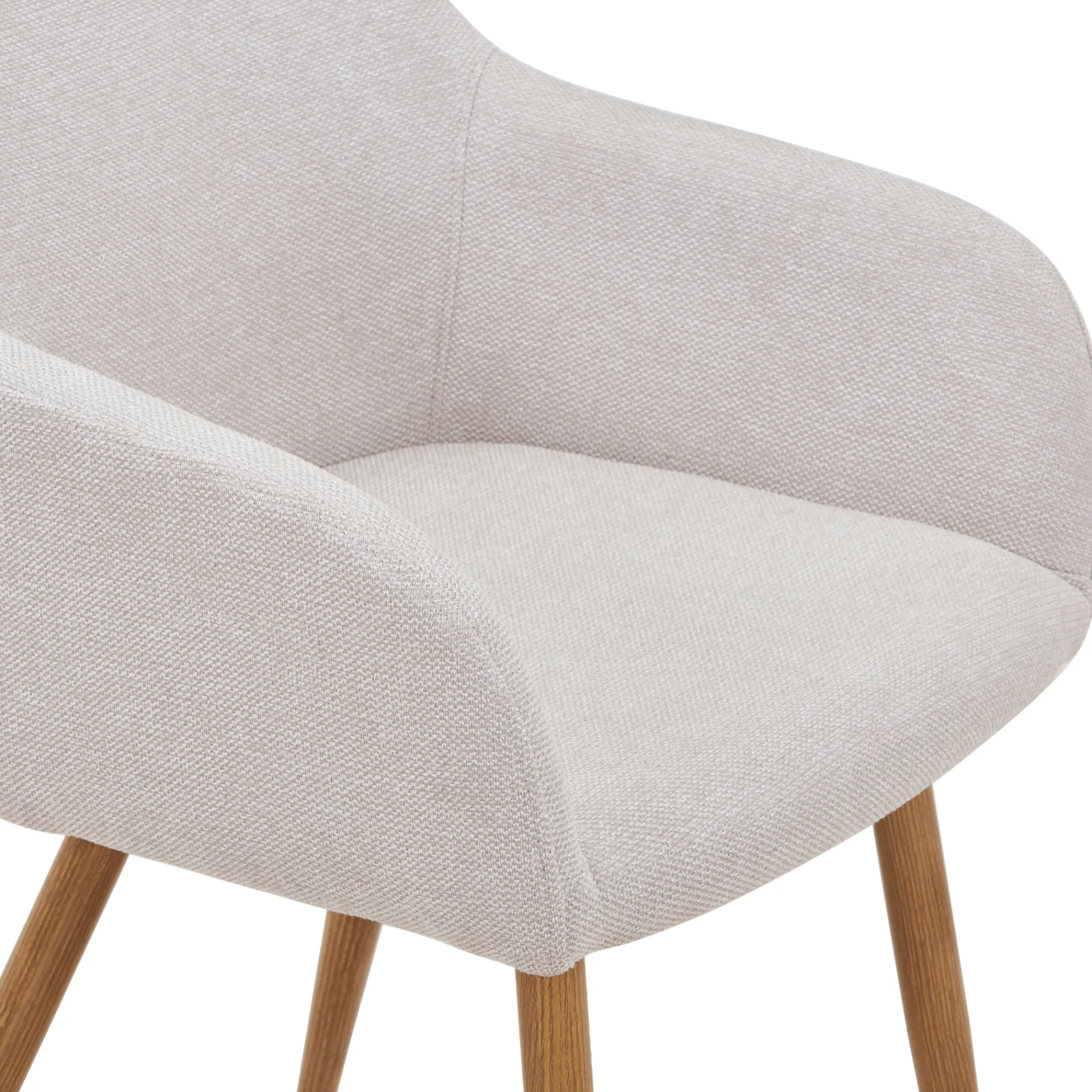 Outlet Nimara Jenna spisebordstol - beige tekstil med egelook