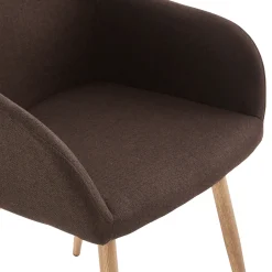 Online Nimara Jenna spisebordstol - brun tekstil med egelook