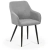 Nimara Jenna spisebordstol - grå tekstil med sorte ben