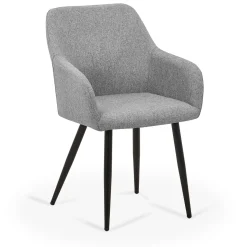 Nimara Jenna spisebordstol - grå tekstil med sorte ben