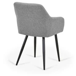 Nimara Jenna spisebordstol - grå tekstil med sorte ben