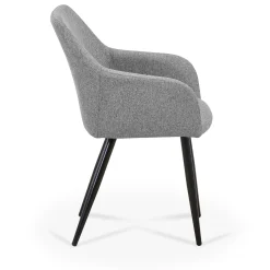 Nimara Jenna spisebordstol - grå tekstil med sorte ben