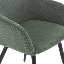 Clearance Nimara Jenna spisebordstol - grøn fløjl med sorte ben