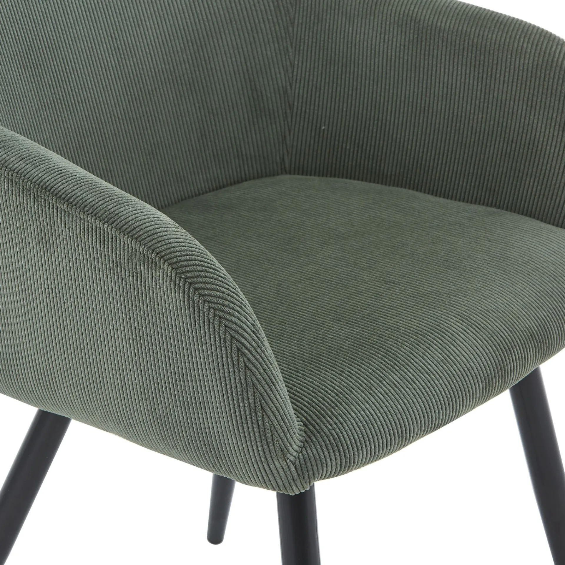 Clearance Nimara Jenna spisebordstol - grøn fløjl med sorte ben