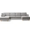 New Nimara Jennifer højrevendt u-sofa i lys grå med chaiselong - L: 300 x D: 208 x H: 82 cm