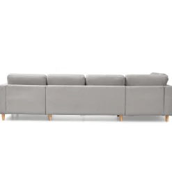 New Nimara Jennifer højrevendt u-sofa i lys grå med chaiselong - L: 300 x D: 208 x H: 82 cm