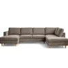 Nimara Jennifer venstrevendt u-sofa i sand med chaiselong - L: 300 x D: 208 x H: 82 cm