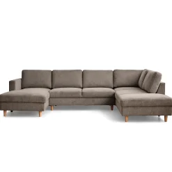 Nimara Jennifer venstrevendt u-sofa i sand med chaiselong - L: 300 x D: 208 x H: 82 cm