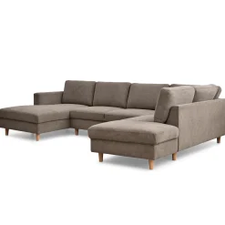 Nimara Jennifer venstrevendt u-sofa i sand med chaiselong - L: 300 x D: 208 x H: 82 cm