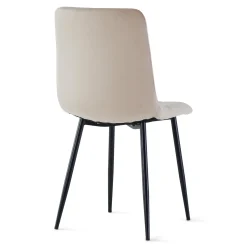 Nimara Jessi spisebordsstol - beige velour med sorte metalben