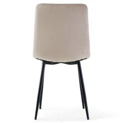 Nimara Jessi spisebordsstol - beige velour med sorte metalben
