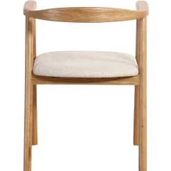 Clearance Nimara Jocelyn spisebordsstol i eg med beige stofsæde