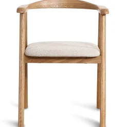 Clearance Nimara Jocelyn spisebordsstol i eg med beige stofsæde