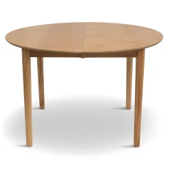 Sale Nimara Joshua - Rundt spisebord i natur egefiner med udtræk 120/160/200 cm - Inkl. 2 Tillægsplader