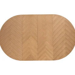 Sale Nimara Joshua - Rundt spisebord i natur egefiner med udtræk 120/160/200 cm - Inkl. 2 Tillægsplader