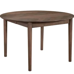 Discount Nimara Joshua - Rundt spisebord i røget egefiner med udtræk 120/160/200 cm - Inkl. 2 Tillægsplader