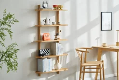 Hot Nimara Juliet væghylde i eg med 5 hylder H:140 x B:22 x B:75 cm