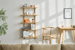 Hot Nimara Juliet væghylde i eg med 5 hylder H:140 x B:22 x B:75 cm