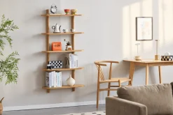 Hot Nimara Juliet væghylde i eg med 5 hylder H:140 x B:22 x B:75 cm