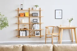 Clearance Nimara Juliet væghylde i eg med 5 hylder H:140 x D:22 x B:130 cm