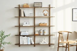 Online Nimara Juliet væghylde i røget eg med 5 hylder H:140 x D:22 x B:130 cm