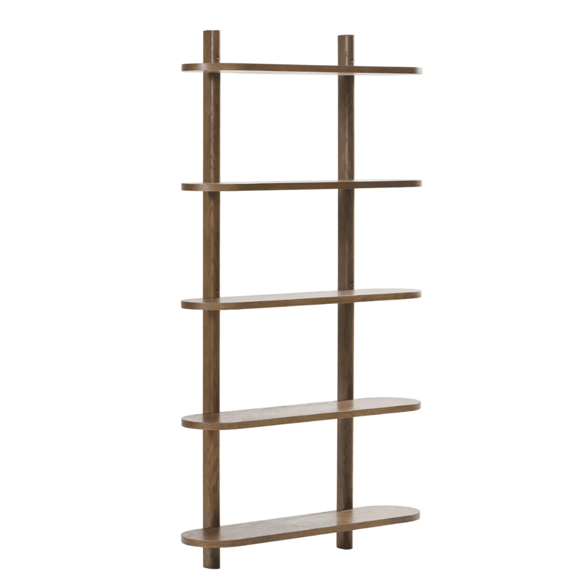 Outlet Nimara Juliet væghylde i røget eg med 5 hylder H:140 x B:22 x B:75 cm