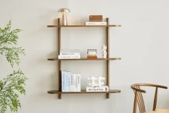 Online Nimara Juliet væghylde i røget eg med 3 hylder H:100 x D:22 x B:90 cm
