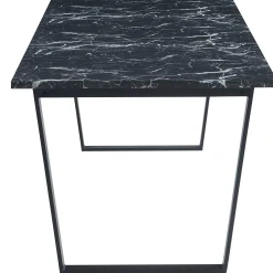 Outlet Nimara Karl spisebord i mat sort med marmor look - 210 x 90 cm