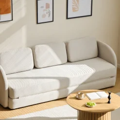 Online Nimara Katarina foldbar sovesofa beige L: 217 x D: 77/145 x H: 75 cm