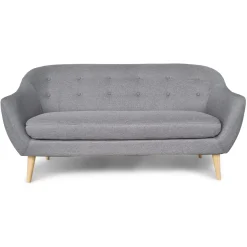Online Nimara Layla 3 personers sofa - grå tekstil med træben - L: 169 cm D: 83 cm H: 82 cm