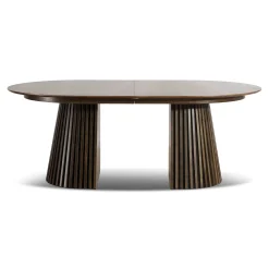 Nimara Lewis - Lamel ovalt Spisebord I Røget Egefiner med udtræk 200/250/300 CM - 2x tillægsplader medfølger