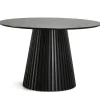 Online Nimara Lewis - Lamel rundt Spisebord I sort Egefiner Ø120 cm