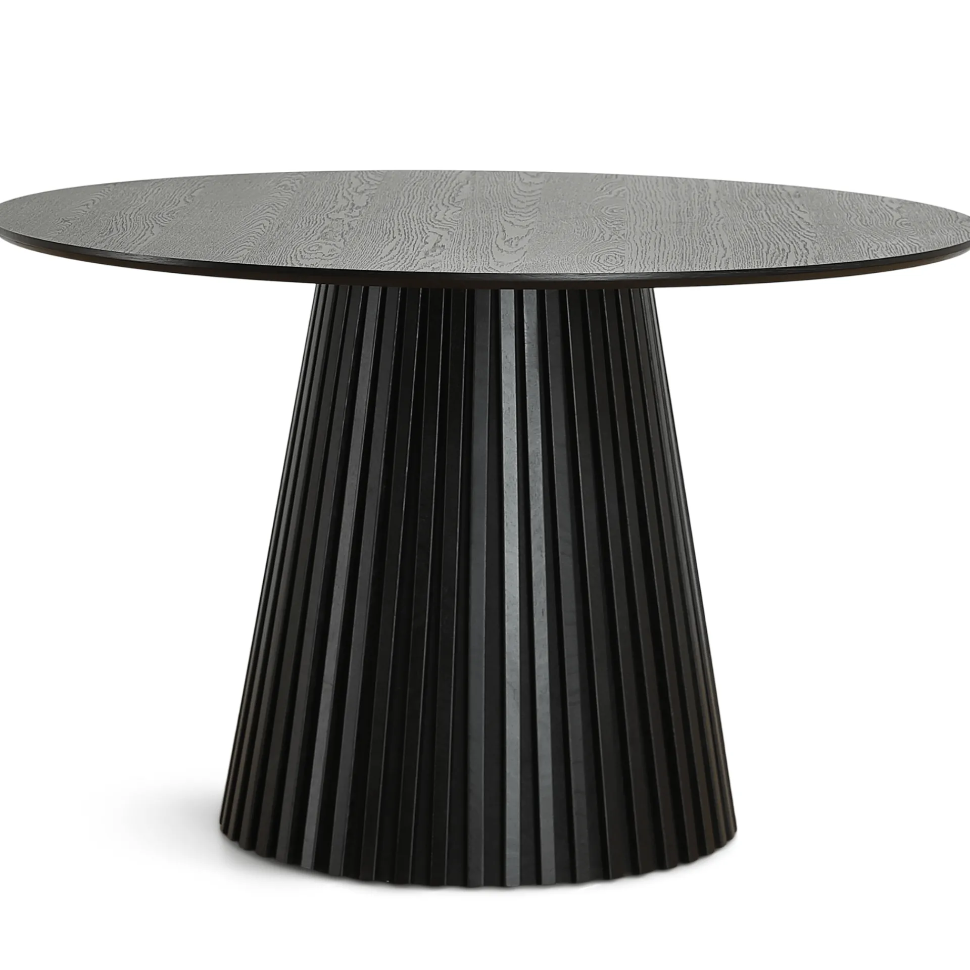 Online Nimara Lewis - Lamel rundt Spisebord I sort Egefiner Ø120 cm