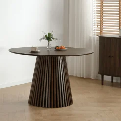 Hot Nimara Lewis - Lamel rundt Spisebord I røget Egefiner Ø120 cm