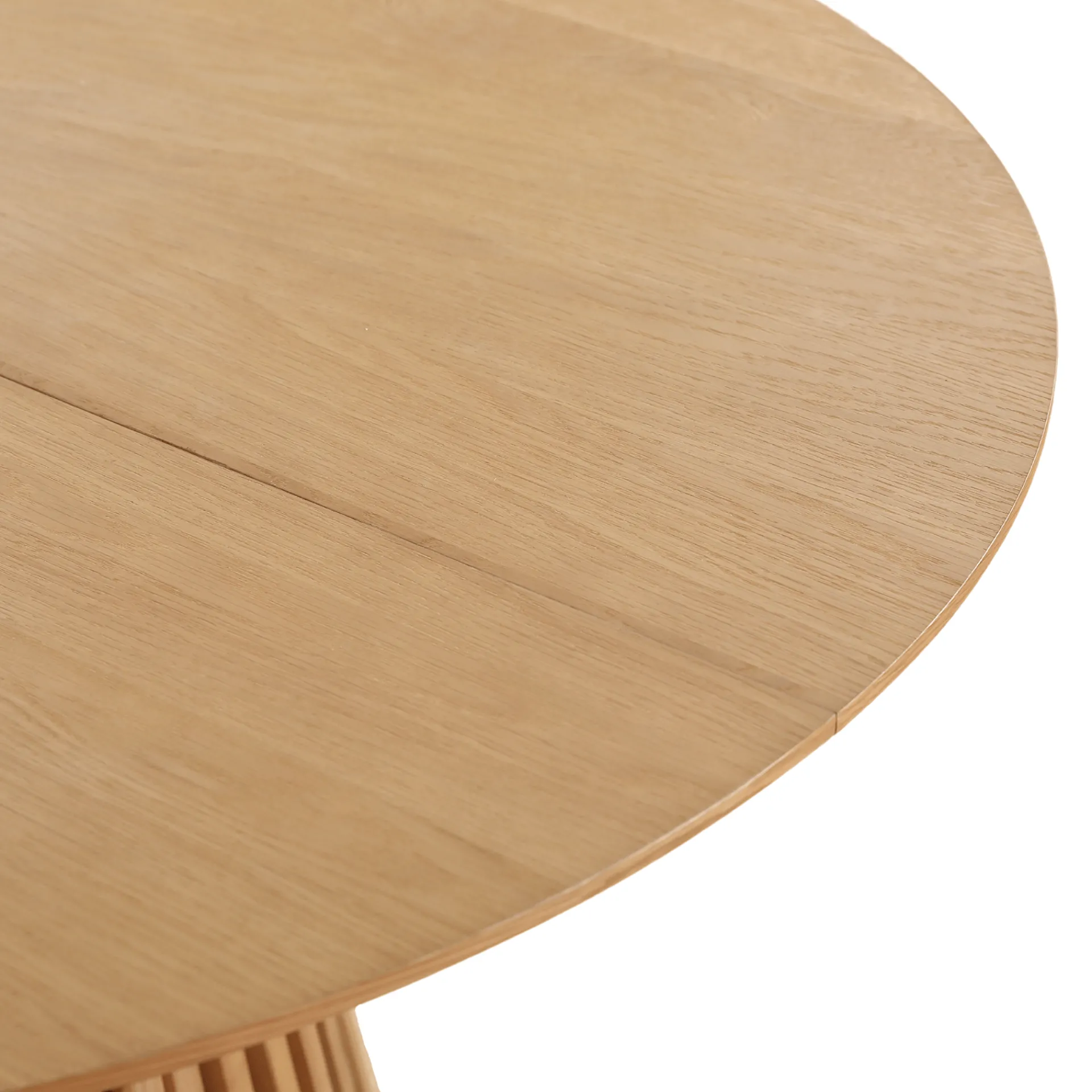 Discount Nimara Lewis - Lamel rundt Spisebord I Egefiner med udtræk 120/160/200 CM - 2x tillægsplader medfølger