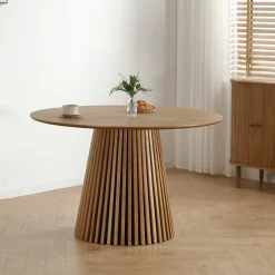 New Nimara Lewis - Lamel rundt Spisebord I Egefiner Ø120 cm