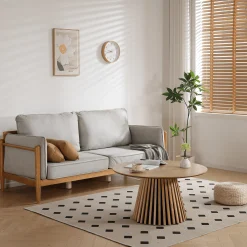 Best Nimara Lewis lamel sofabord Ø90 i egefinér