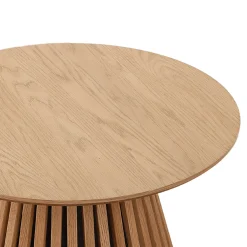 Outlet Nimara Lewis lamel sofabord naturlig egefinér Ø70 cm