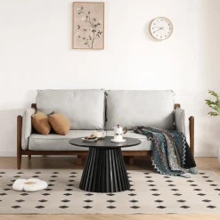 Sale Nimara Lewis lamel sofabord sort Ø70 cm