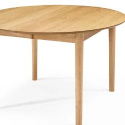 Online Nimara Liam rundt spisebord i olieret egefiner med udtræk 120/160/200 cm - Inkl. 2 tillægsplader