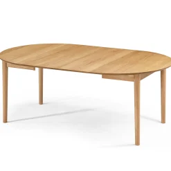 Online Nimara Liam rundt spisebord i olieret egefiner med udtræk 120/160/200 cm - Inkl. 2 tillægsplader