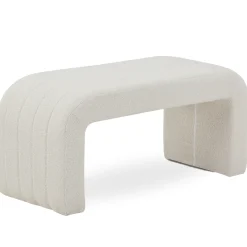 Online Nimara Lianna bænk i hvid boucle 95x40x44 cm