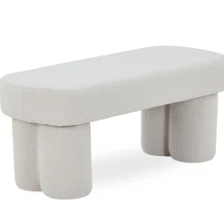 Nimara Linea bænk hvid Boucle 100x42x44 cm