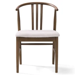 Outlet Nimara Lizzie spisebordsstol i røget bøg med polstret sæde i beige