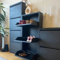 Nimara Louis skoskab - Sort metal med 3 låger