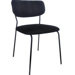 Outlet Nimara Lucia spisebordsstol - sort velour