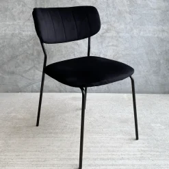 Outlet Nimara Lucia spisebordsstol - sort velour