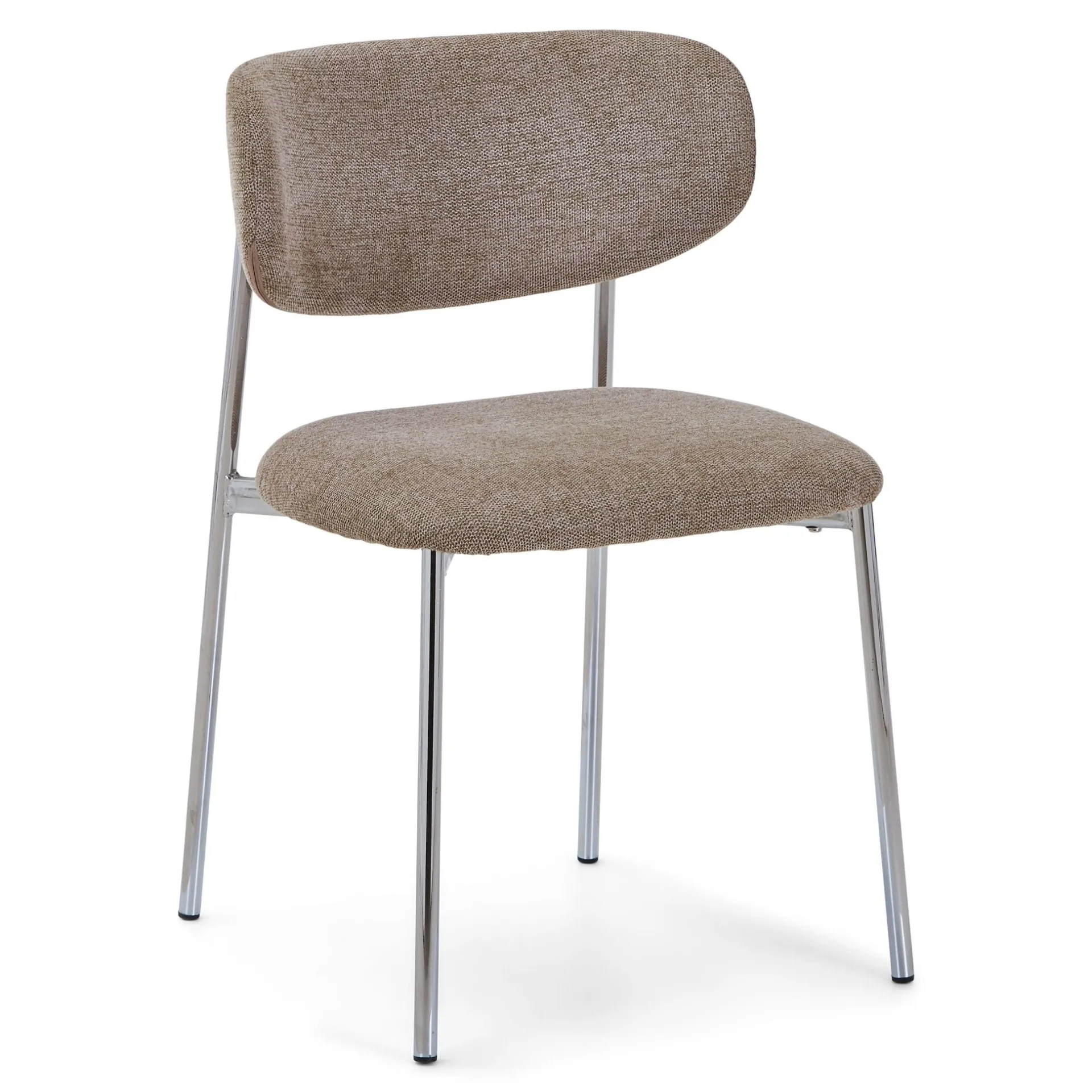 Discount Nimara Lucinda spisebodsstol i chrome med sand tekstil