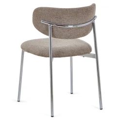 Discount Nimara Lucinda spisebodsstol i chrome med sand tekstil